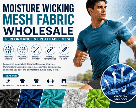 Moisture Wicking Mesh Fabric Wholesale | Performance & Breathable Mesh - Sportek International Inc.