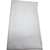 A folded white fabric item, likely a blanket, towel, or sheet, shown against a plain gray background.