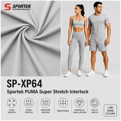 SP - XP64 Sportek PUMA Super Stretch Interlock - Spandex, Moisture Management Mesh and PQSportek International Inc.