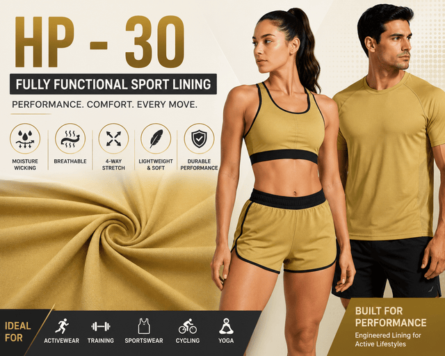 HP - 30 Functional Sport Lining with MAXDRI - Spandex, Moisture Management Mesh and PQSportek International Inc.