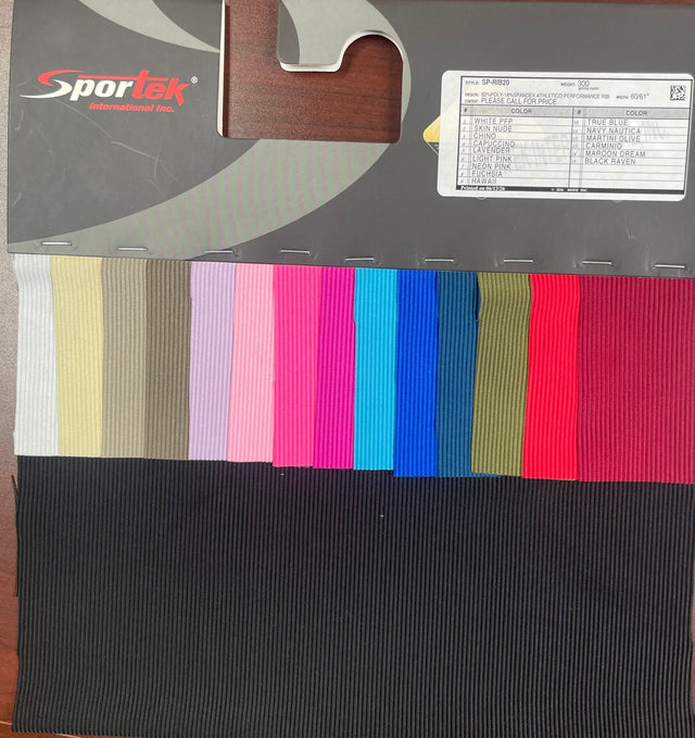 SP-RIB20 Athletic Performance Rib Fabric – 82% Polyester / 18% Spandex | 300 GSM - Sportek International Inc.