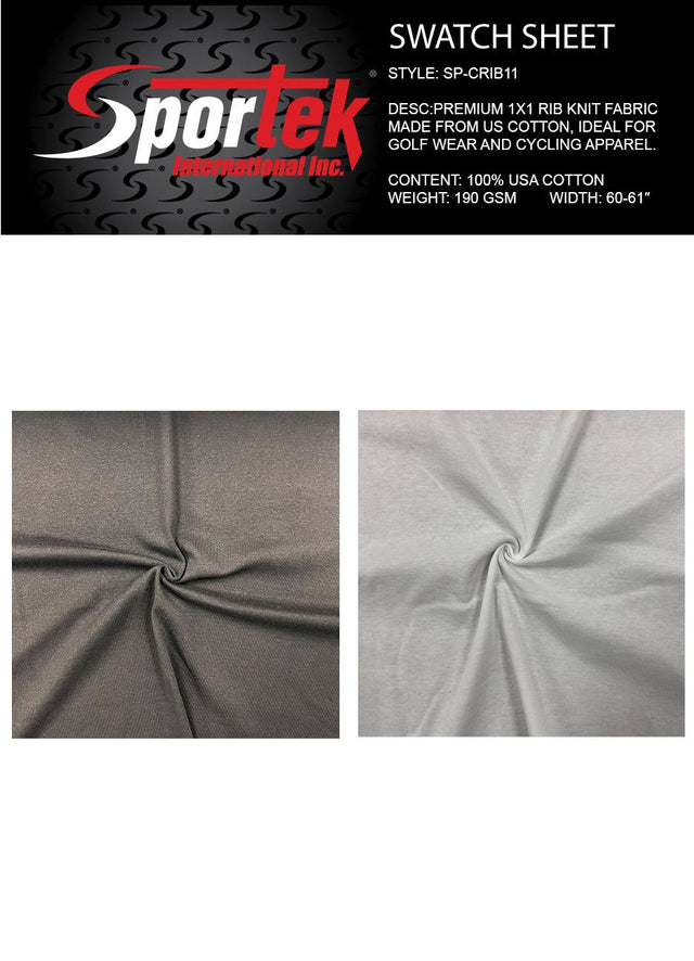 Sportek SP - CRIB11 Cotton Rib Knit Fabric - Sportek International Inc.