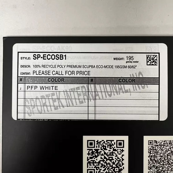 SP - ECOSB1 | Scuba 100% Recycled Polyester - Sportek International Inc.