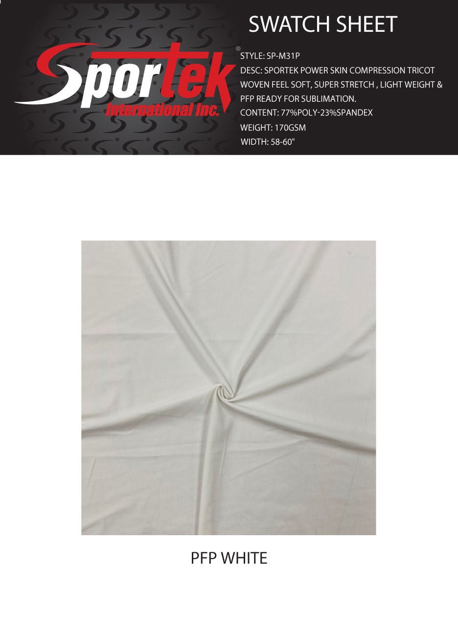 SP - M31P Sportek Power Skin Compression Tricot Woven Feel - Sportek International Inc.