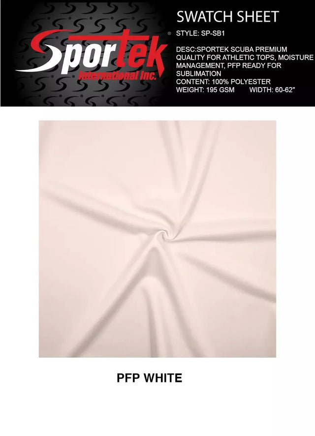 SP - SB1 | Polyester Scuba Premium Quality | PFP White - Sportek International Inc.