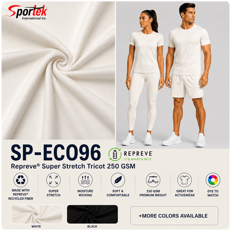SP - ECO96 Repreve Super Stretch Tricot 250 GSM - Spandex, Eco Friendly Recycled SpandexSportek International Inc.