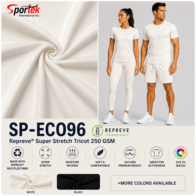 SP - ECO96 Repreve Super Stretch Tricot 250 GSM - Spandex, Eco Friendly Recycled SpandexSportek International Inc.