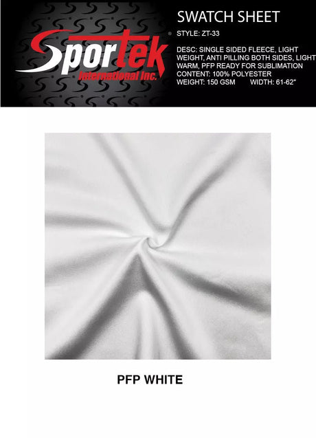 ZT - 33 Lightweight Single - Sided Polyester Fleece 150 GSM - Sportek International Inc.
