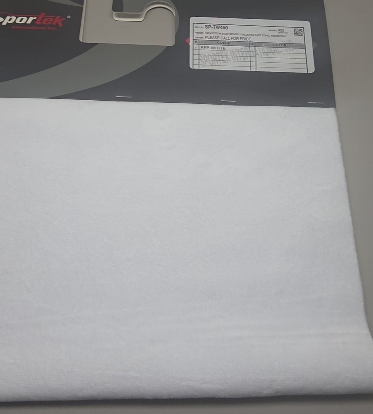 SP-TW450 PFP Poly Face Veloured / Cotton Back Towel Fabric Ready For Dye-Sublimation