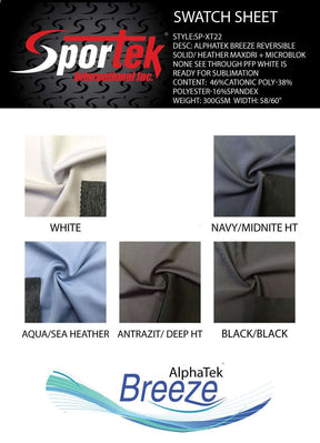 SP - XT22 | AlphaTek Breeze Reversible Solid/Heather MaxDri + MicroBlok - Sportek International Inc.