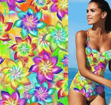 SP - NP90014 Rotatin Floral Printed Spandex - Sportek International Inc.