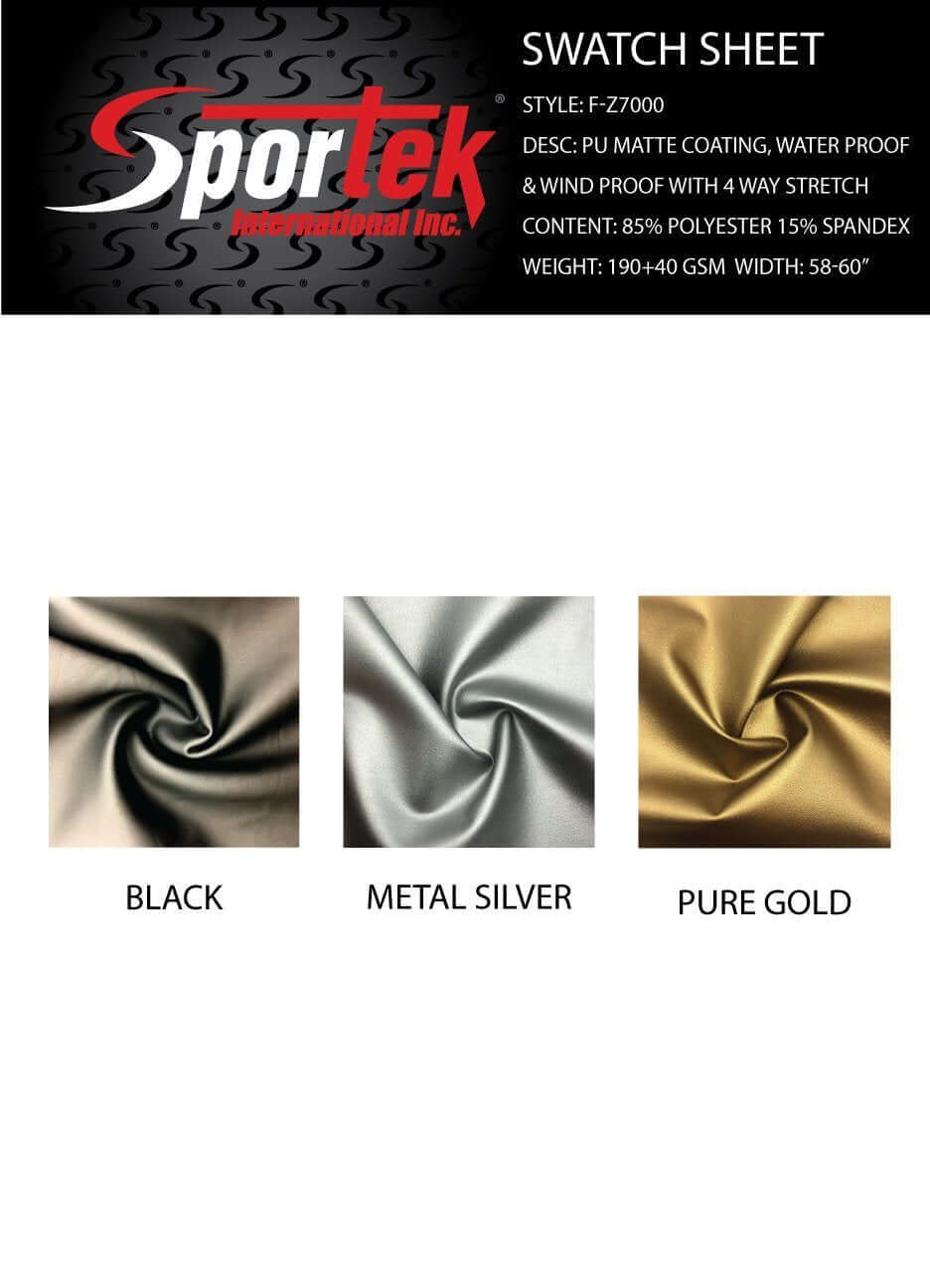 F - Z7000 Stretch allover matte PU Coating, Faux Leather stretch - Sportek International Inc.