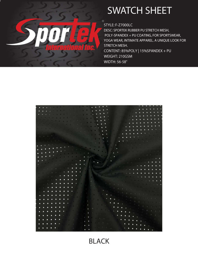 F - Z7000LC Sportek Rubber PU Stretch Mesh | Poly - Spandex + PU Coating - Sportek International Inc.