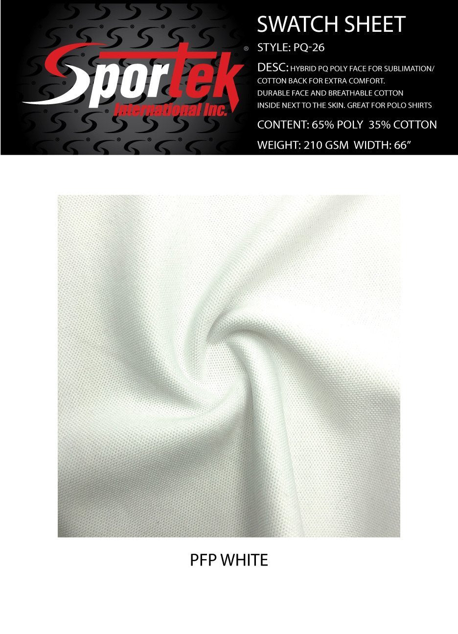 PQ-26 Hybrid PQ Poly Face for sublimation/cotton Back for extra comfor