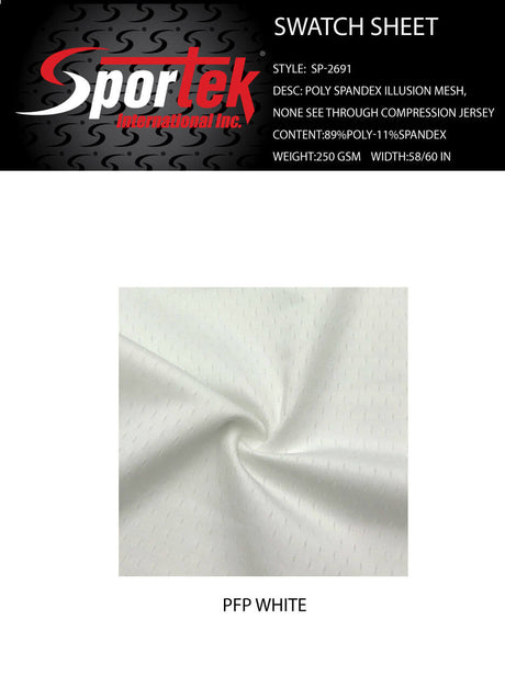 SP - 2691 Poly Spandex Illusion Mesh,None see through compression Jersey - Sportek International Inc.