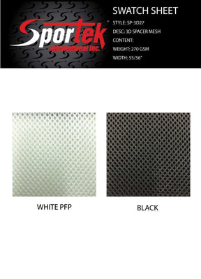 SP - 3D27 3D spacer mesh for Sportswear, Medical, Shoes, Backpacks and many other applications - Sportek International Inc.