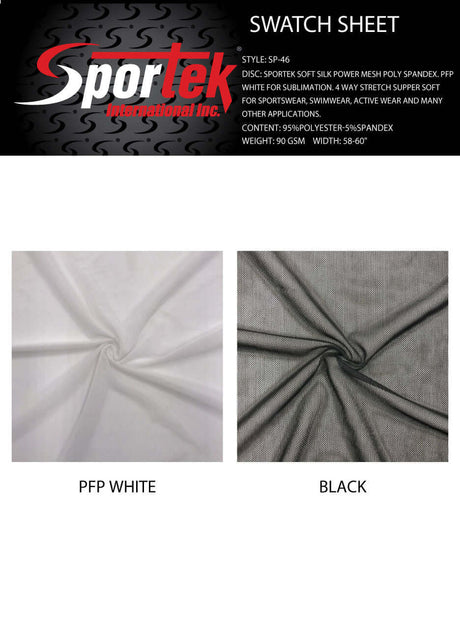 SP - 46 Sportek Soft Silk Power Mesh Poly Spandex - Sportek International Inc.