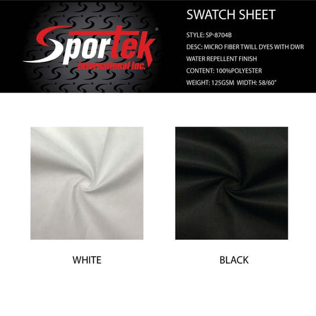 SP - 8704B Sportek Micro Fiber Twill Dyes with DWR Water Repellent - Sportek International Inc.