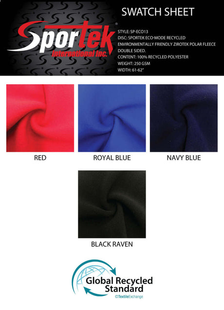 SP - ECO13 Sportek Eco - Mode Recycled Environmentally Friendly Zirotek Polar Fleece - Sportek International Inc.