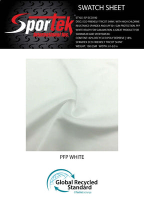 SP - ECO190 Eco - Friendly Tricot Shiny, Recycled Poly Repreve - Sportek International Inc.