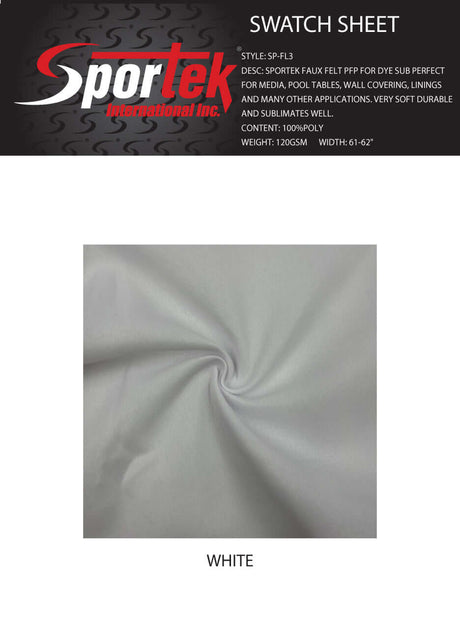 SP - FL3 Sportek Faux Felt PFP for Dye Sublimation - Sportek International Inc.