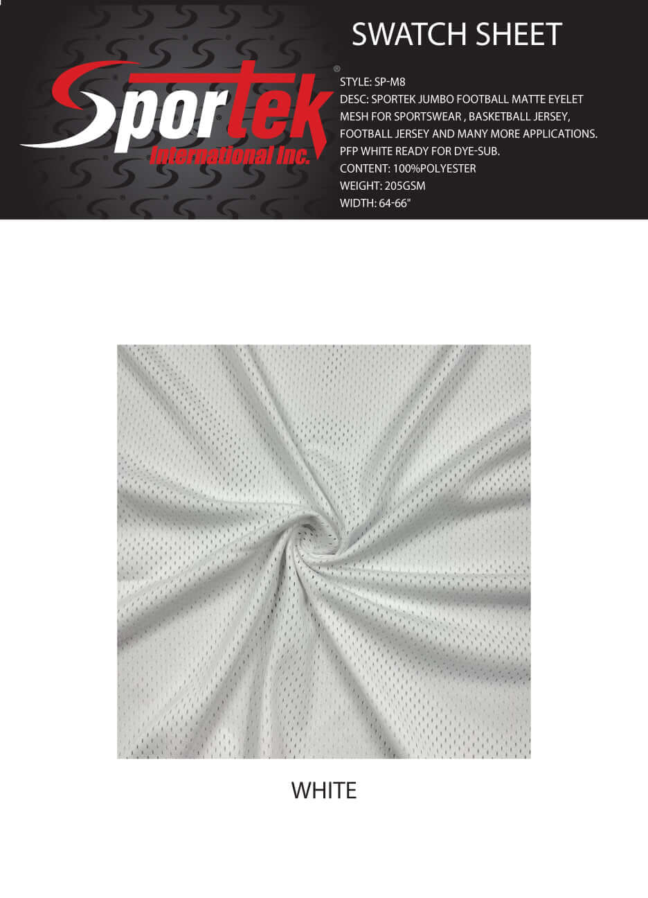 SP - M8 Sportek Jumbo Football Matte Eyelet Mesh - Sportek International Inc.