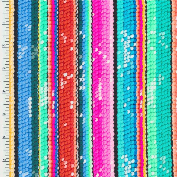 SP-NP2786 Rainbow Sequin Nylon Spandex Digitally Wet Print