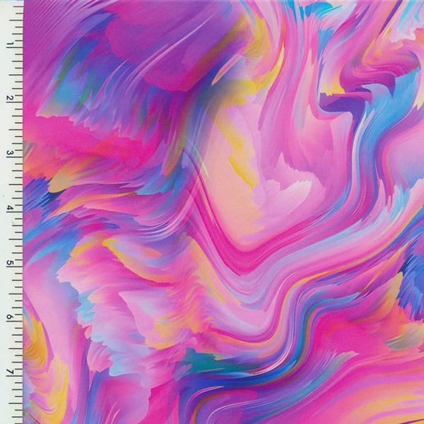 SP-NP90025 Pink Flow Nylon Spandex Digitally Wet Print