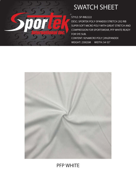 SP - RIB2222 Poly - Spandex Stretch 2x2 Rib Fabric - Sportek International Inc.