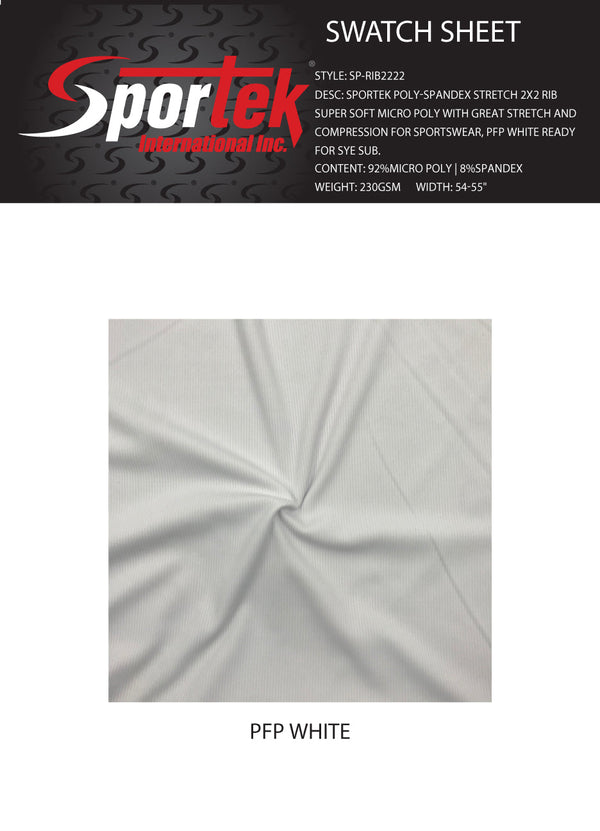 SP-RIB2222 Poly-Spandex Stretch 2x2 Rib Fabric