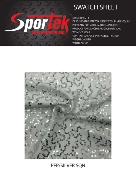 SP - SQ14 Sportek Stretch Jersey with Silver Sequin - Sportek International Inc.
