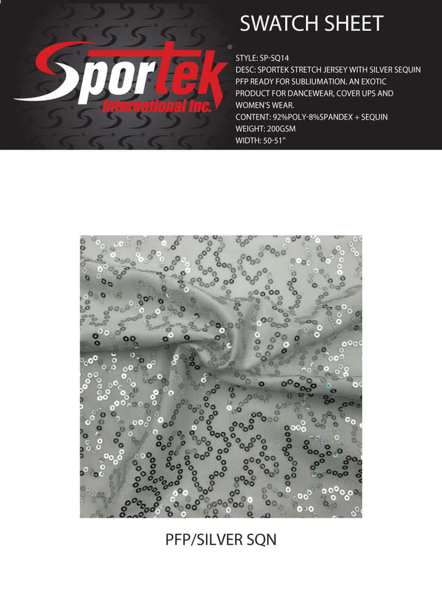 SP - SQ14 Sportek Stretch Jersey with Silver Sequin - Sportek International Inc.