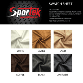 SP - SU350 Performance Stretch Suede Stretch for leggings | jackets skirts| sportswear garments - Sportek International Inc.