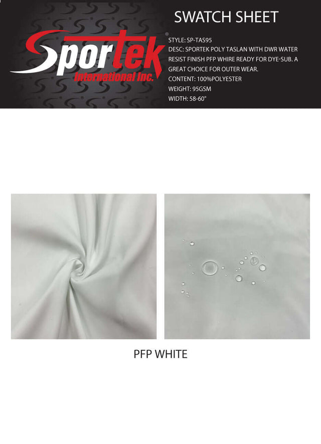 SP - TAS95 Sportek Poly Taslan with DWR water resist finish - Sportek International Inc.