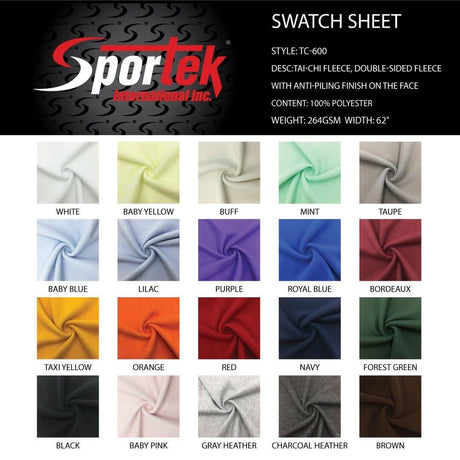 TC - 600 TAI - CHI Fleece, Double - sided Fleece with Anti - Piling Finish on face - Sportek International Inc.