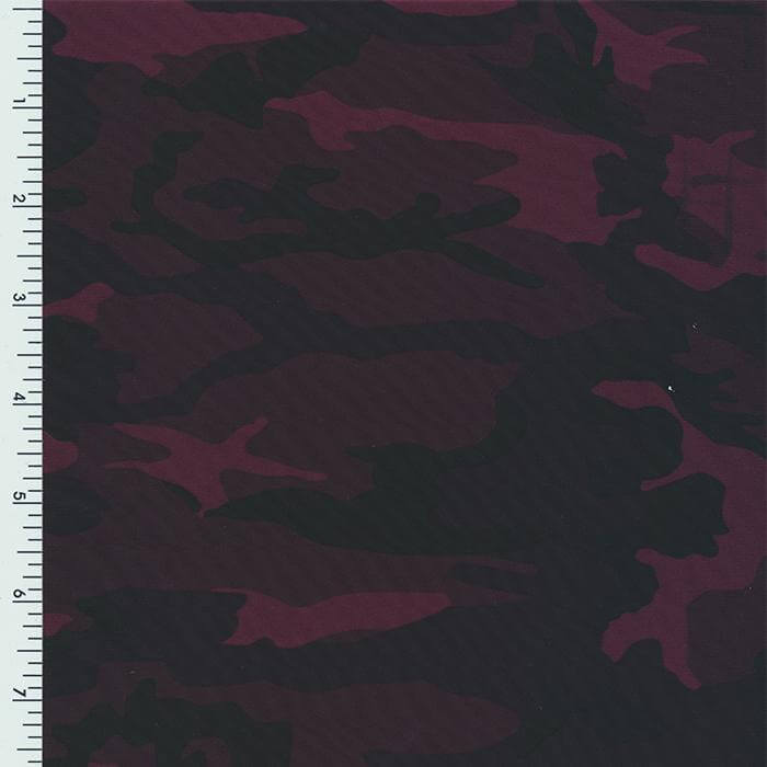 XL0011 Printed Spandex Tricot Promo print MAROON CAMO - Sportek International Inc.