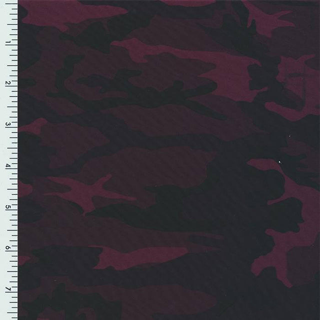 XL0011 Printed Spandex Tricot Promo print MAROON CAMO - Sportek International Inc.
