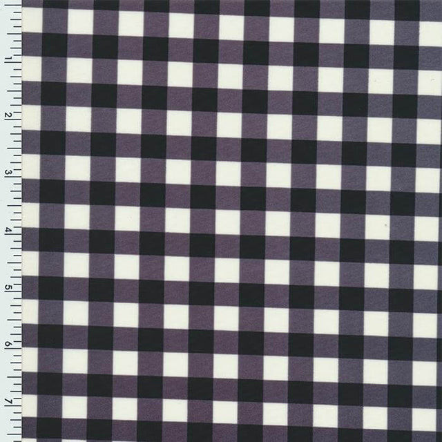 XL0028 Printed Spandex Tricot Promo print BLACK WHITE CHECKER - Sportek International Inc.
