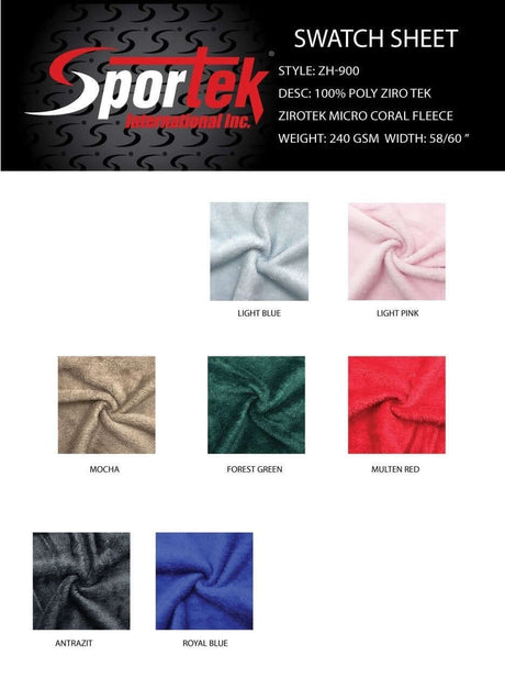 ZH - 900 | Ziro Tek Coral Micro Denier Fleece ZiroTek micro coral fleece - Sportek International Inc.