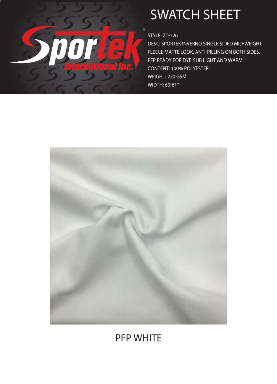 ZT - 126 Sportek Inverno Single Sided Mid Weight Fleece Matte Look - Sportek International Inc.