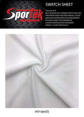 SP - 2770 Sportek Poly - Spandex stretch Zig - Zag perforated mesh for sportswear - Sportek International Inc.