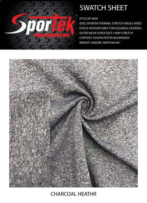 SP - AK91 Sportek Thermal Stretch Single sided fleece heather grey - Sportek International Inc.