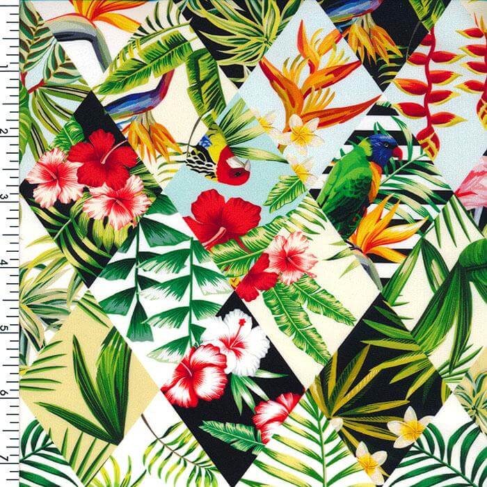 SP - NP - SPT103 Tropical Leaves Printed Spandex - Sportek International Inc.