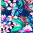 SP - NP2662 Navy Blue Green Pink Nylon Spandex Digitally Wet Print - Sportek International Inc.