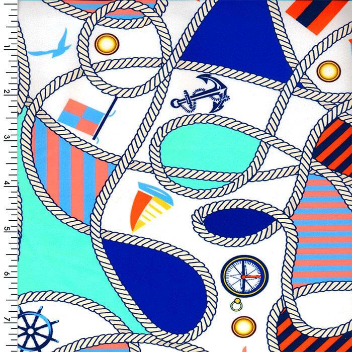 SP - NP2691 White Blue Red Black Printed Spandex - Sportek International Inc.