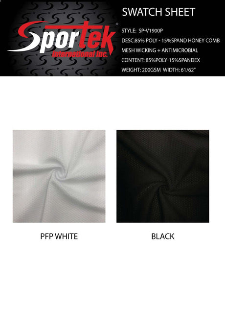 SP - V1900P Sportek Poly spandex Honey Comb 3D Mesh with MaxDri Moisture Management - Sportek International Inc.