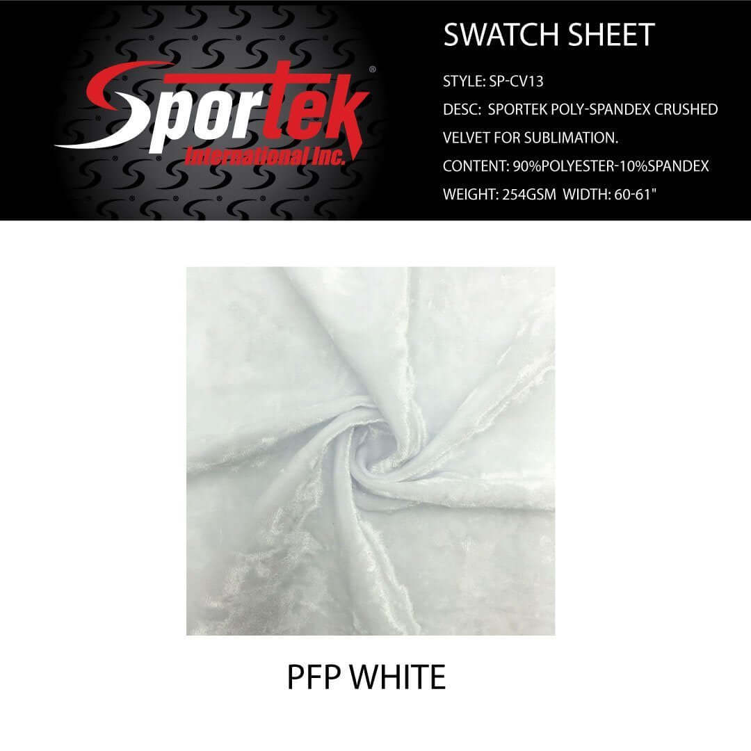 SP - CV13 Sportek Poly - Spandex Crushed Velvet for Sublimation. - Sportek International Inc.