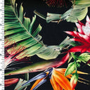SP - NP2687 Tropical Roses - Black Green Orange Purple | Nylon Spandex Digitally Wet print - Sportek International Inc.