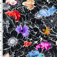 SP - NP2678 Midnight Floral - Black White Red Yellow Pink | Nylon Spandex Digitally Wet Print - Sportek International Inc.