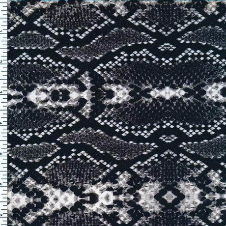 SP - NP2700 Grey Black White King Cobra Skin Nylon Spandex Digitally Wet Print - Sportek International Inc.